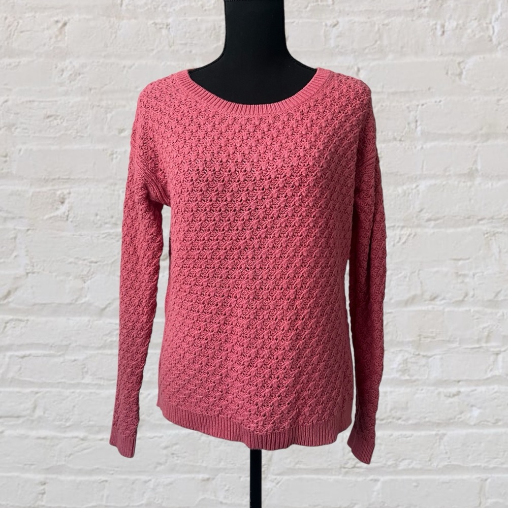 Old Navy Coral Pink Woven Sweater Size S
